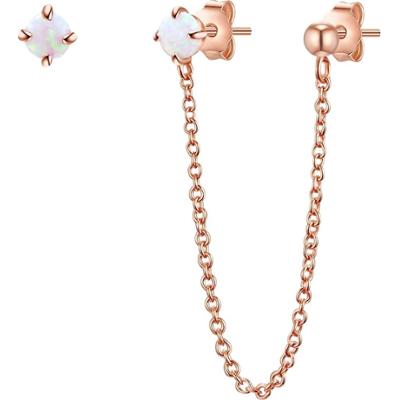 Glanzstücke München Srebrne kolczyki sztyfty srebro wysokiej próby Opal (synt.) różowe złoto Kolczyki 1 ct Damski