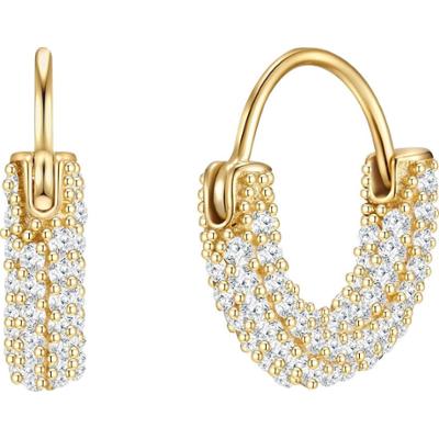 Glanzstücke München Srebrne kolczyki kreole srebro wysokiej próby Cyrkonia żółte złoto Kolczyki 1 ct Damski