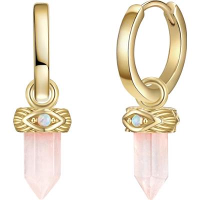 Glanzstücke München Srebrne kolczyki kreole srebro wysokiej próby Opal (synt.) żółte złoto Kolczyki 1 ct Damski