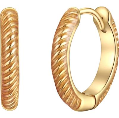 Glanzstücke München Srebrne kolczyki kreole srebro wysokiej próby żółte złoto Kolczyki 1 ct Damski