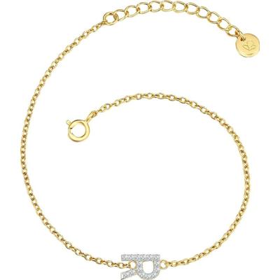 Glanzstücke München Bransoletka Litera R z Srebro wysokiej próby w Żółte złoto Bransoletki 1 ct Damski