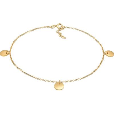 Elli Damski łańcuszek na kostkę zawieszka płytkowa geo w srebrze próby 925 Bransoletki na nogę 1 ct