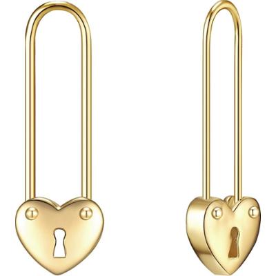Glanzstücke München Kolczyki wiszące srebrne Agrafka/serce srebro wysokiej próby żółte złoto 1 ct Damski