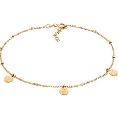 Elli Damska bransoletka na kostkę Kulka płytka młotkowane srebro 925 Sterling Silver Bransoletki na nogę 1 ct Damski