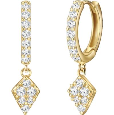 Glanzstücke München Kolczyki Romb z Srebro wysokiej próby w Żółte złoto 1 ct Damski