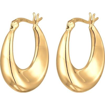 Elli Damskie kolczyki kreole Elegant Chunky ze srebra próby 925 Sterling Silver Kolczyki 1 ct