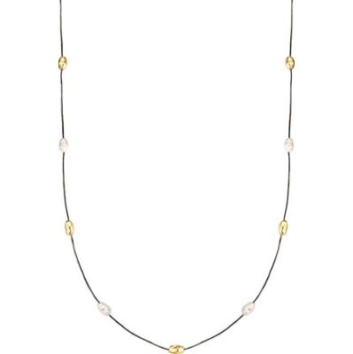 Yokoamii Naszyjnik z pozlacanego mosiadzu z Perla (synth.) Naszyjniki 1 ct Damski