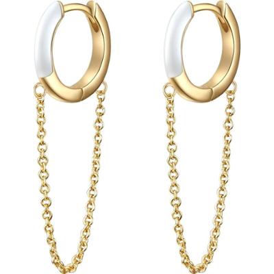 Glanzstücke München Srebrne kolczyki kreole srebro wysokiej próby żółte złoto Kolczyki 1 ct Damski