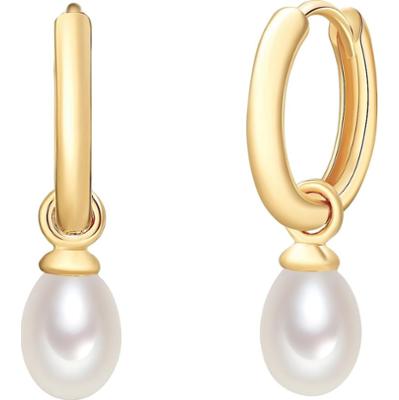 Valero Pearls Kreole z perłą srebro wysokiej próby Perła hodowlana słodkowodna srebrny Kolczyki 1 ct Damski