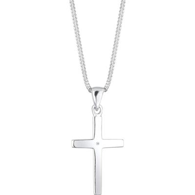 Elli DIAMONDS Damska zawieszka krzyżyk Basic z diamentem (0.005 ct.) w srebrze 925 Sterling Silver Naszyjniki 1 ct Damski