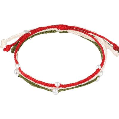 Elli Damski zestaw koralików piłkarskich Niemcy z nylonu ze srebra próby 925 Bransoletki 1 ct