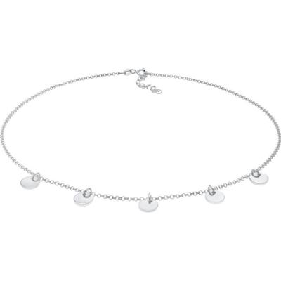 Elli Damski naszyjnik Choker Geo Platelet Round 925 Sterling Silver Naszyjniki 1 ct