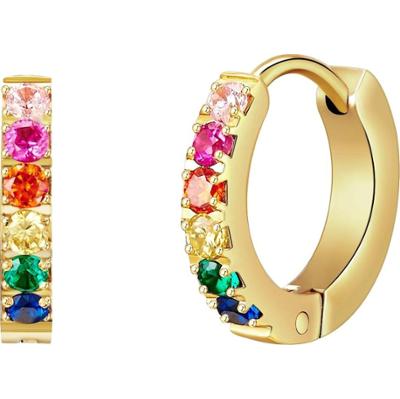 EASTSIDE Kolczyki kreole ze stali szlachetnej Stal szlachetna Cyrkonia żółte złoto 1 ct Damski