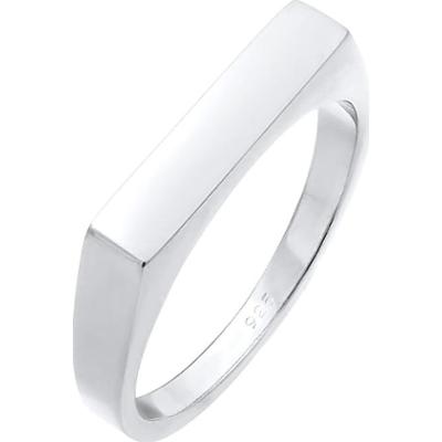 Elli Damski sygnet kwadratowy Geo Design Basic w srebrze 925 Sterling Silver Pierścionki 1 ct