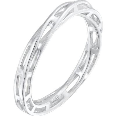 Elli PREMIUM Damska obrączka Chain skręcony Trend w srebrze próby 925 Sterling Silver Pierścionki 1 ct Damski
