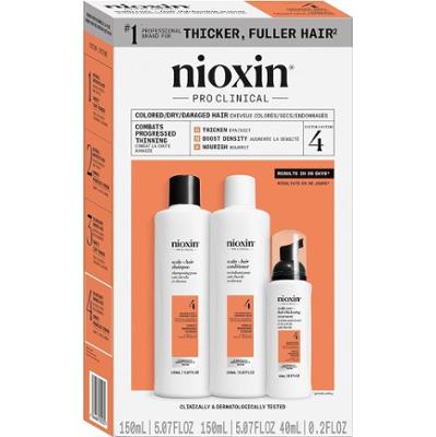 Nioxin Nioxin System 4 zestaw oczyszczający do włosów farbowanych, mocno przerzedzonych, 150+150+40 ml Zestawy do pielęgnacji włosów 1 ct