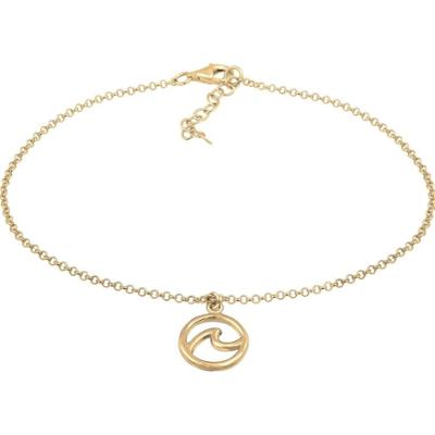 Elli Damska bransoletka na kostkę fala plaża trend morski w srebrze próby 925 Sterling Silver Bransoletki na nogę 1 ct Damski