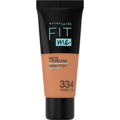 Maybelline Fit Me Matte Poreless Podkłady 30 ml 334 - WARM TAN