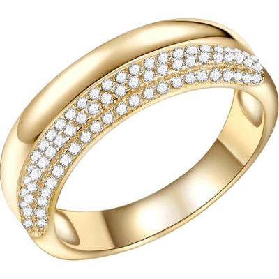 Rafaela Donata Srebrny pierścionek srebro wysokiej próby Cyrkonia żółte złoto Pierścionki 1 ct Damski