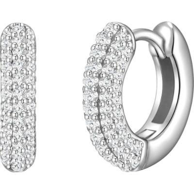 Glanzstücke München Srebrne kolczyki kreole srebro wysokiej próby Cyrkonia srebrny Kolczyki 1 ct Damski