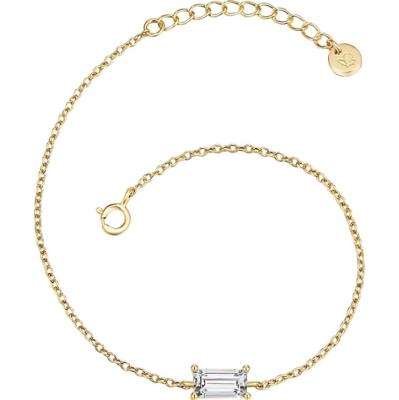 Glanzstücke München Srebrna bransoleta srebro wysokiej próby Cyrkonia żółte złoto Bransoletki 1 ct Damski
