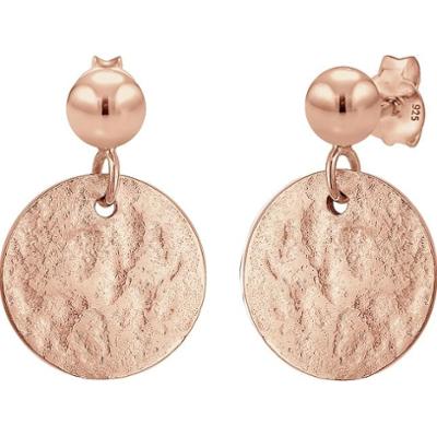 Elli Damskie kolczyki zawieszki płytka młotkowana Vintage Antique Look w srebrze 925 Sterling Silver Kolczyki 1 ct