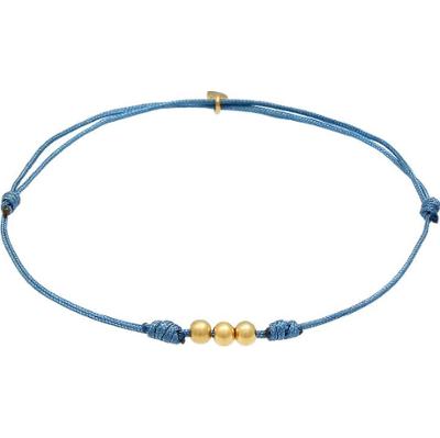 Elli Damska bransoletka Kulki Nylon Basic Minimal regulowana w pozłacanym srebrze próby 925 Sterling Silver Bransoletki 1 ct Damski