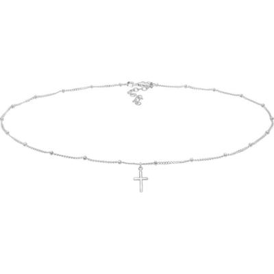 Elli Choker damski kulkowy Krzyż Wiary Podstawowy ze srebra próby 925 Sterling Silver Naszyjniki 1 ct Damski