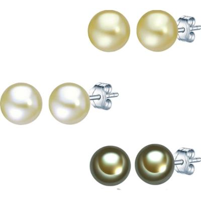Valero Pearls Kolczyki sztyfty z perłą srebro wysokiej próby Perła hodowlana słodkowodna srebrny 1 ct Damski