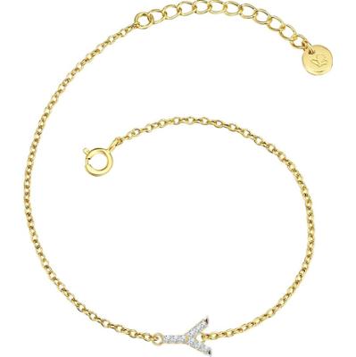 Glanzstücke München Bransoletka Litera R z Srebro wysokiej próby w Żółte złoto Bransoletki 1 ct Damski