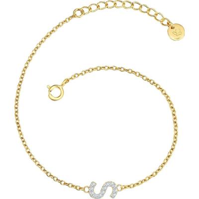 Glanzstücke München Bransoletka Litera R z Srebro wysokiej próby w Żółte złoto Bransoletki 1 ct Damski