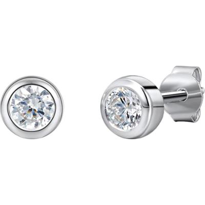 Trilani Srebrne kolczyki sztyfty srebro wysokiej próby Cyrkonia srebrny Kolczyki 1 ct Damski