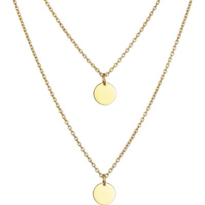 Elli Damski wisiorek płytka Geo ze srebra próby 925 Naszyjniki 1 ct