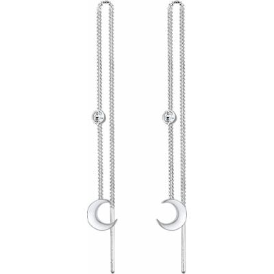 Elli Damskie kolczyki wiszące półksiężyc Moon Astro z kryształem ze srebra próby 925 Sterling Silver. Kolczyki 1 ct