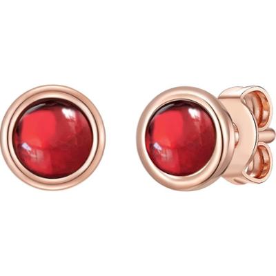 Glanzstücke München Srebrne kolczyki sztyfty srebro wysokiej próby Granat różowe złoto Kolczyki 1 ct Damski