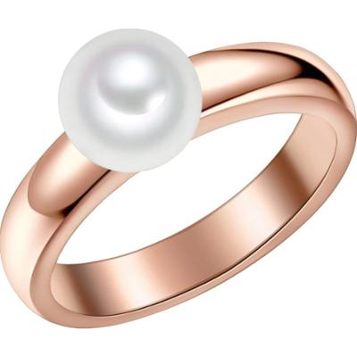 Valero Pearls Srebrny pierścionek srebro wysokiej próby Perła hodowlana słodkowodna różowe złoto Pierścionki 1 ct Damski