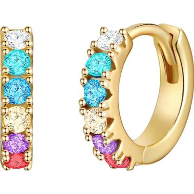 Glanzstücke München Srebrne kolczyki kreole srebro wysokiej próby Cyrkonia żółte złoto Kolczyki 1 ct Damski