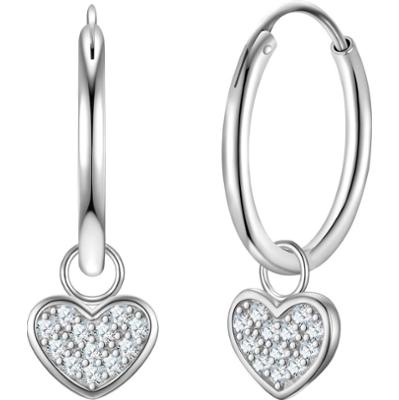 Rafaela Donata Kolczyki Serce z Srebro wysokiej próby w Srebrny 1 ct Damski