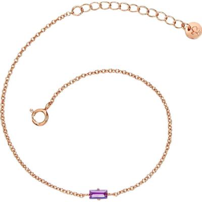 Glanzstücke München Srebrna bransoleta srebro wysokiej próby Cyrkonia różowe złoto Bransoletki 1 ct Damski