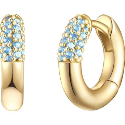 Glanzstücke München Srebrne kolczyki kreole srebro wysokiej próby Spinel żółte złoto Kolczyki 1 ct Damski