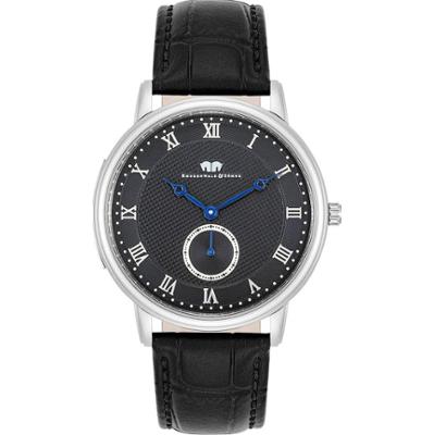 Rhodenwald & Söhne Zegarek kwarcowy Moonlight Srebrny Skóra naturalna Czarny Zegarki damskie 1 ct Męskie