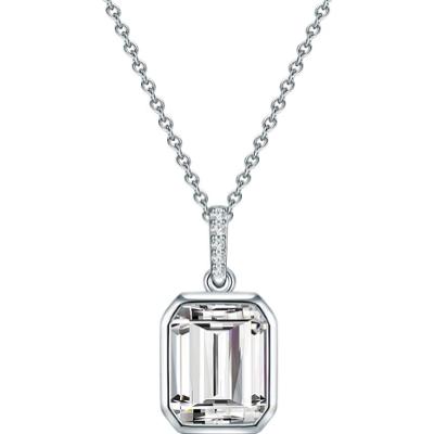 Trilani Naszyjnik srebrny srebro wysokiej próby Cyrkonia srebrny Naszyjniki 1 ct Damski