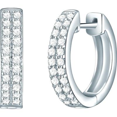 Rafaela Donata Srebrne kolczyki kreole srebro wysokiej próby Cyrkonia srebrny Kolczyki 1 ct Damski