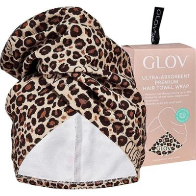 GLOV GLOV Hair Wrap Turban Cheetah Szlafroki i ręczniki 1 ct Brązowy