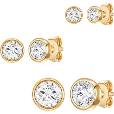 Rafaela Donata Komplet z kryształami Swarovski® srebro wysokiej próby zdobiony kryształkami Swarovski® różowe złoto Zestawy 1 ct Damski