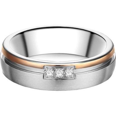 Trilani Pierścionek z Stal nierdzewna w Srebro/różowe złoto Pierścionki 1 ct Damski