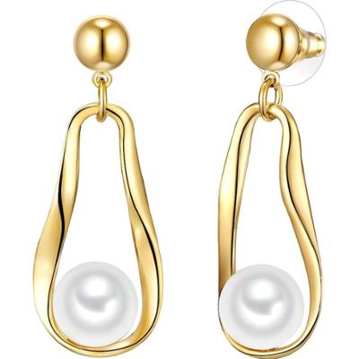 Lulu & Jane Stop metali Sztuczna perła Kolczyki 1 ct Damski