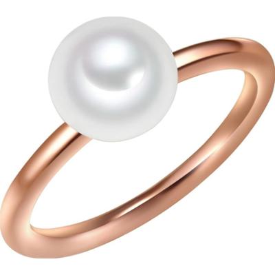 Valero Pearls Srebrny pierścionek srebro wysokiej próby Perła hodowlana słodkowodna różowe złoto Pierścionki 1 ct Damski