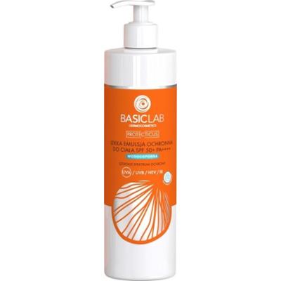 BasicLab Lekka emulsja ochronna do ciała SPF 50+ PA++++ Prewencja i Antyoksydacja Balsamy do ciała 300 ml