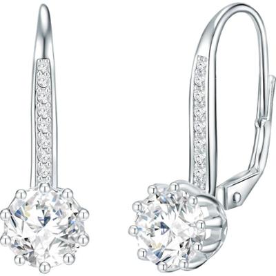 Rafaela Donata Kolczyki wiszące srebrne srebro wysokiej próby Cyrkonia srebrny 1 ct Damski